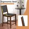 2-Pack Brown Black Counter Bar Stool PU Leather Wood Frame Comfortable